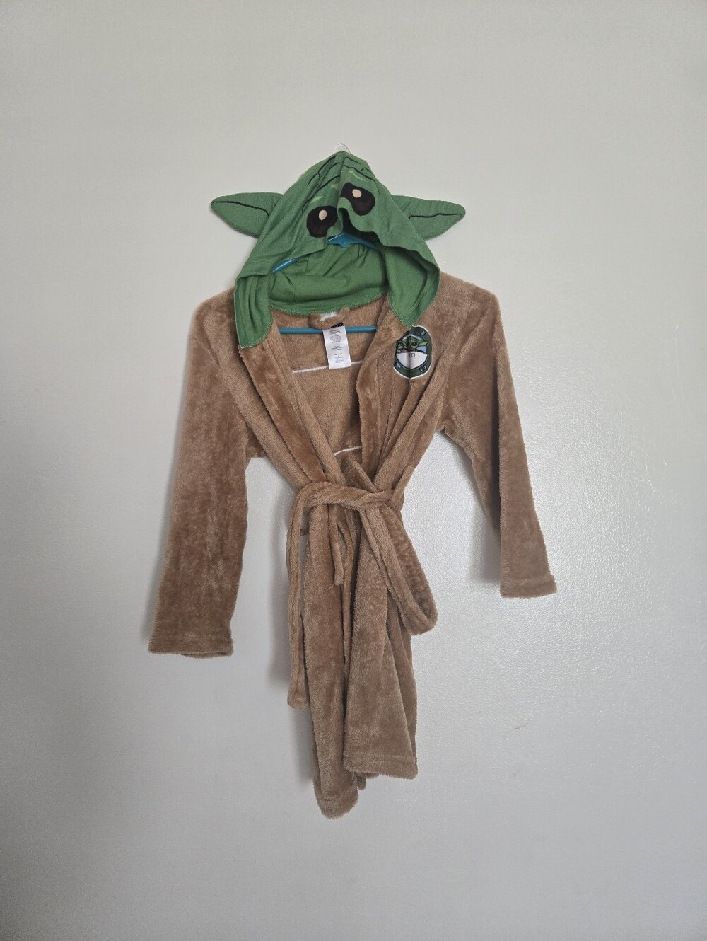 4/$15 Star Wars Baby Yoda Hooded Brown and Green Plush Robe Kids Sz 8